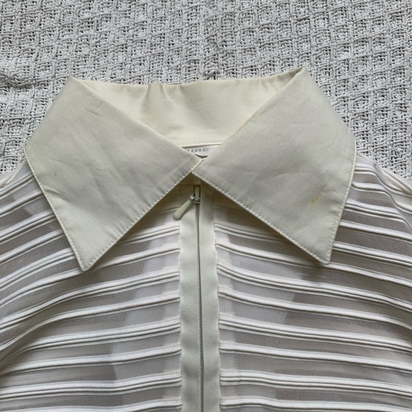 Rayure Paris Zip-Up Sheer Blouse - Picture 2 of 6